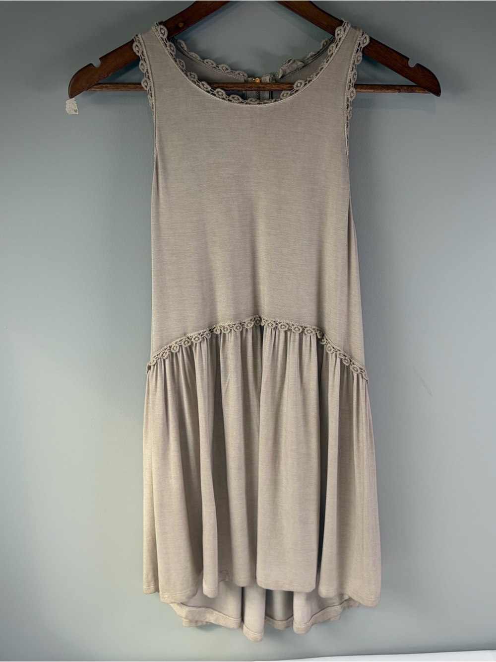 POL  Boho Racer back Zip Tan Tank Top Women's Size Medium